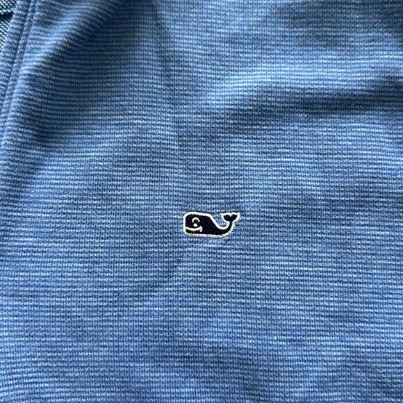 Vineyard Vines Saltwater Quarter Zip Pullover Blue Whale Logo Men’s Medium - Picture 3 of 4